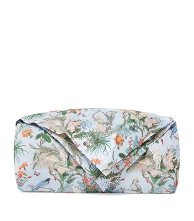 Sferra X Scalamandré Cotton Cinque Terra Super-king Duvet Cover In Blue