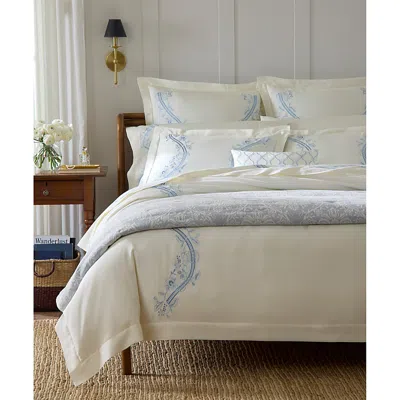 Sferra X Scalamandre Isabella Embroidered Sateen Duvet Cover, Twin In Brown