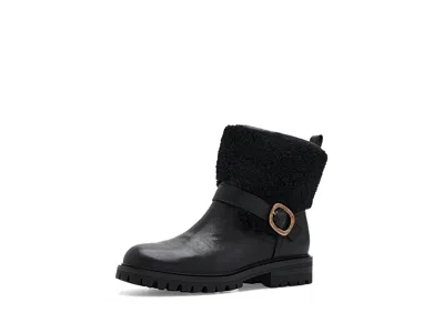 Söfft Cambridge Faux Shearling Trim Bootie In Black