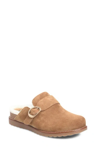 Söfft Angela Leather Clog With Genuine Shearling Trim In Neutral
