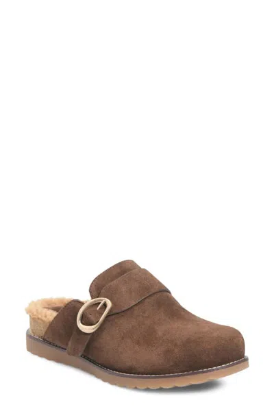 Söfft Angela Leather Clog With Genuine Shearling Trim In Multi