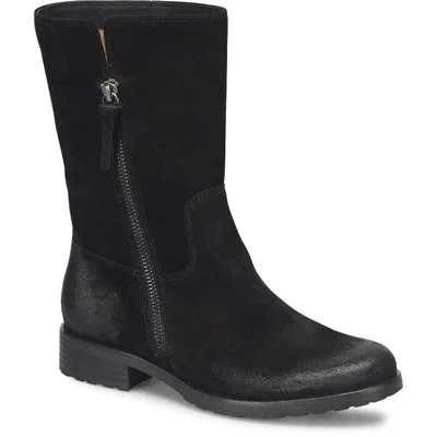 Söfft Betty Sf0103821 Boots Womens Us 9 Black Suede Mid Calf Side Zipper Khd1567