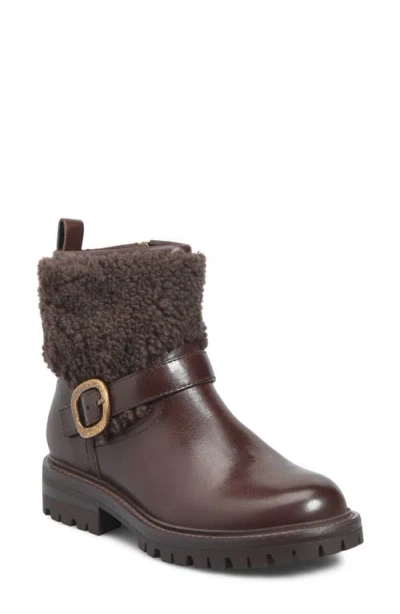 Söfft Cambridge Faux Shearling Trim Bootie In Brown