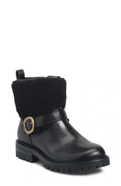 Söfft Cambridge Faux Shearling Trim Bootie In Black