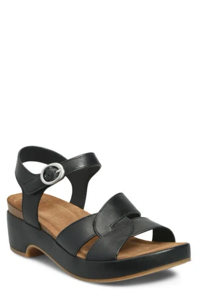 Söfft Capri Ankle Strap Platform Sandal In Black