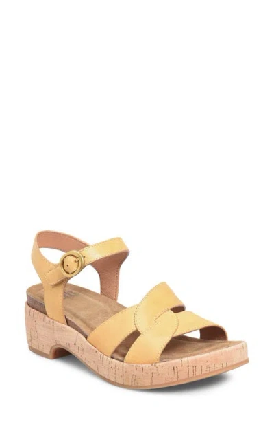 Söfft Capri Ankle Strap Platform Sandal In Sunshine Yellow