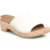 Söfft Cass Platform Slide Sandal In White