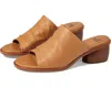 Söfft Chrissie Sandals Women 11 Caramel Leather Slide Rounded Stack Heel Khd1061 In Brown