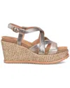 Söfft Devyn Slingback Espadrille Platform Wedge Sandal In Silver