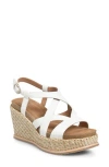 Söfft Devyn Slingback Espadrille Platform Wedge Sandal In White