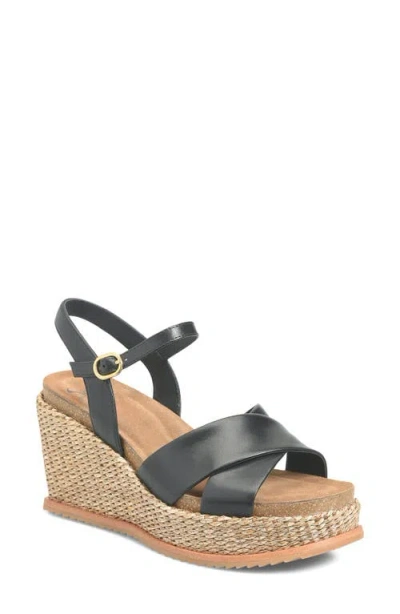 Söfft Diana Espadrille Platform Wedge Sandal In Black