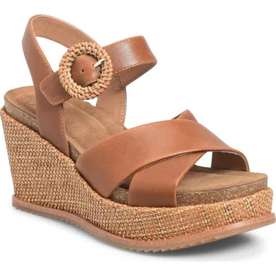 Söfft Dorathy Slingback Platform Wedge Sandal In Brown