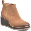 Söfft Eden Wedge Bootie In Havana Brown Suede