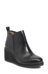 Söfft Emeree Water Resistant Wedge Bootie In Black Leather