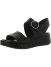 Söfft Faedra Womens Leather Wedge Slingback Sandals In Black