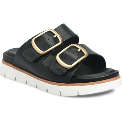 Söfft Gabby Platform Slide Sandal In Black