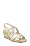Söfft Gigi Slingback Wedge Sandal In Silver
