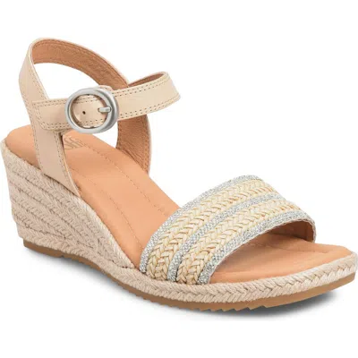 Söfft Inez Ii Espadrille Ankle Strap Platform Wedge Sandal In Neutral