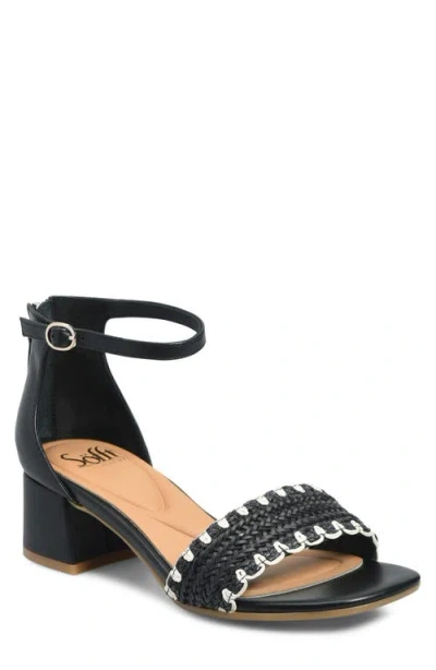 Söfft Lilah Ankle Strap Wedge Sandal In Black
