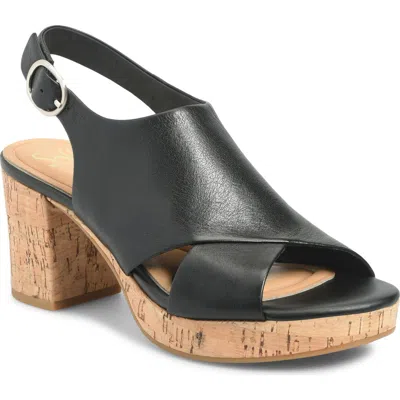 Söfft Liv Slingback Platform Sandal In Black