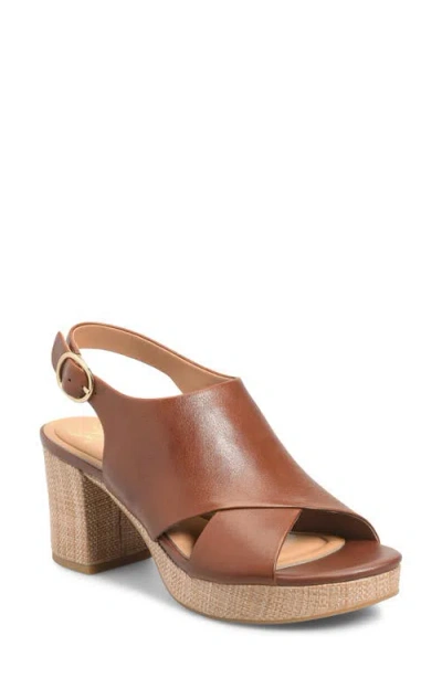 Söfft Liv Slingback Platform Sandal In Brown