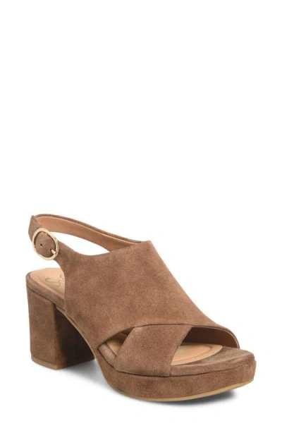 Söfft Liv Slingback Platform Sandal In Brown