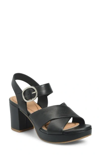 Söfft Lizzie Ankle Strap Platform Sandal In Black