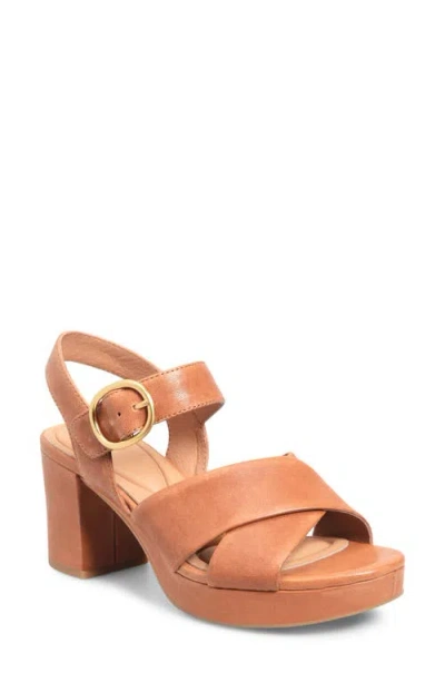 Söfft Lizzie Ankle Strap Platform Sandal In Luggage
