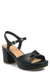 Söfft Lucille Ankle Strap Platform Sandal In Black