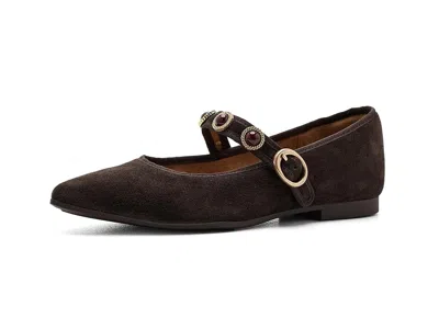 Söfft Mallory Women's Dress Flat Shoes Dark Brown Suede: 10 M (b), Leather
