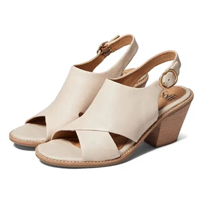 Söfft Mendi Sandals Women's Tapioca Gray Leather Block Heel Zogg2068 In Neutral