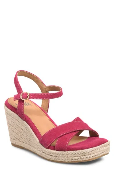 Söfft Neely Ankle Strap Platform Espadrille Sandal In Pink