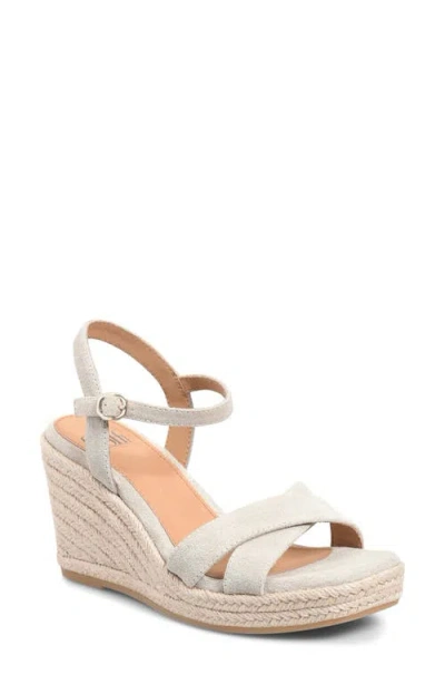 Söfft Neely Slingback Espadrille Platform Wedge Sandal In White