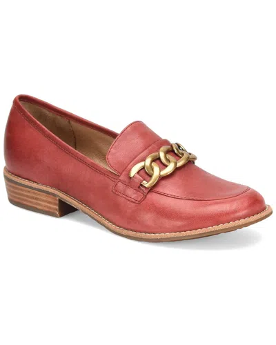 Söfft Nevara Leather Loafer In Red Tangerine