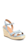 Söfft Newbury Espadrille Ankle Strap Platform Wedge Sandal In Blue
