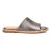 Söfft Noble Ii Sandals Women's Dark Pewter Leather Slip On Slides Zogg1376 In Silver