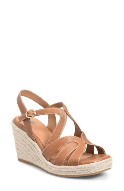 Söfft Norma Slingback Espadrille Platform Wedge Sandal In Brown
