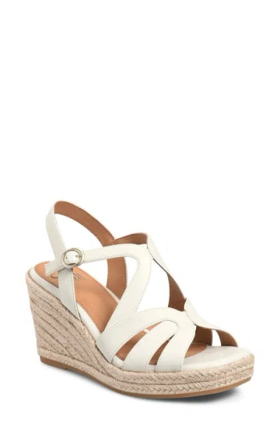 Söfft Norma Slingback Espadrille Platform Wedge Sandal In White