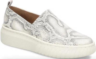 Söfft Potina Snake Slip-on Sneakers In White/light Grey