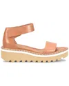 Söfft Ripley Ankle Strap Platform Wedge Sandal In Orange