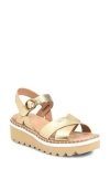 Söfft Ruthie Ankle Strap Platform Wedge Sandal In Gold