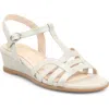 Söfft Scarlet Ankle Strap Wedge Sandal In Champagne Metallic
