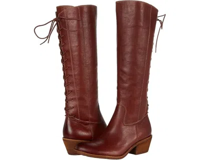 Söfft Sharnell Boots Women's Brown Leather Round Toe Knee-high Ver643 In Burgundy
