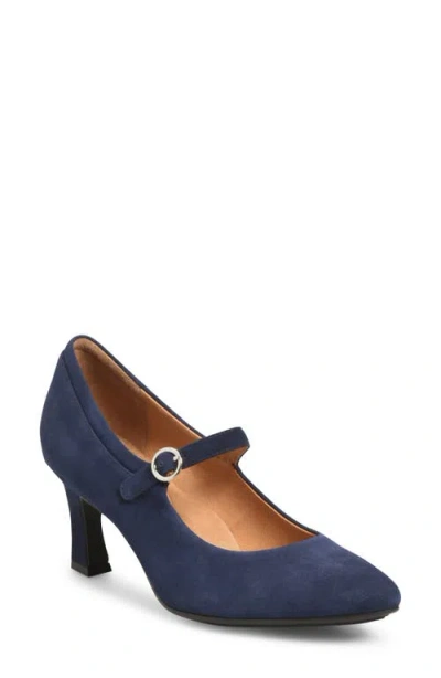 Söfft Sienna Pointed Toe Mary Jane Pump In Sky Navy