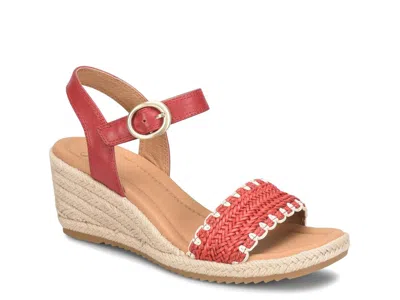 Söfft Sofft Inez Espadrille Wedge Sandal In Red