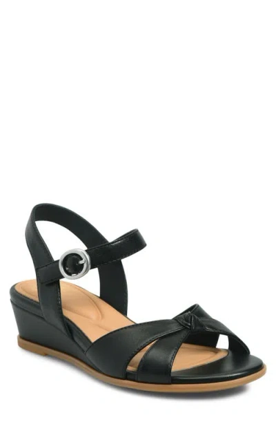 Söfft Summer Slingback Platform Wedge Sandal In Black