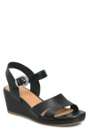 Söfft Vanessa Ankle Strap Platform Wedge Sandal In Black