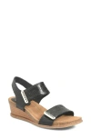 Söfft Verdi Ii Slingback Wedge Sandal In Black Woven
