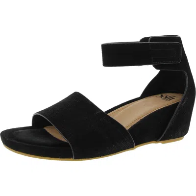 Söfft Vexie Womens Solid Suede Wedge Heels In Black