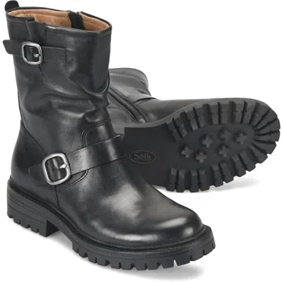 Söfft Women's Amberlynn Waterproof Leather Moto Boots In Black